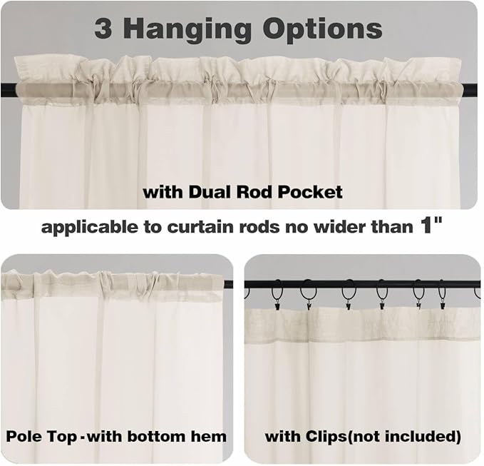 Chyhomenyc Cream Sheer Curtains 84 Inches Long 2 Panels, Light Filtering Cream Curtains for Living Room, Soft Gentle Voile Rod Pocket Bedroom Window Drapes, 59Wx84L Inch, 2PCS