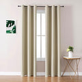 ChrisDowa Blackout Curtains 72 inches Long for Bedroom - 2 Panels Set Grommet Thermal Insulated Room Darkening Curtains for Living Room (Beige, 42 x 72 Inch)
