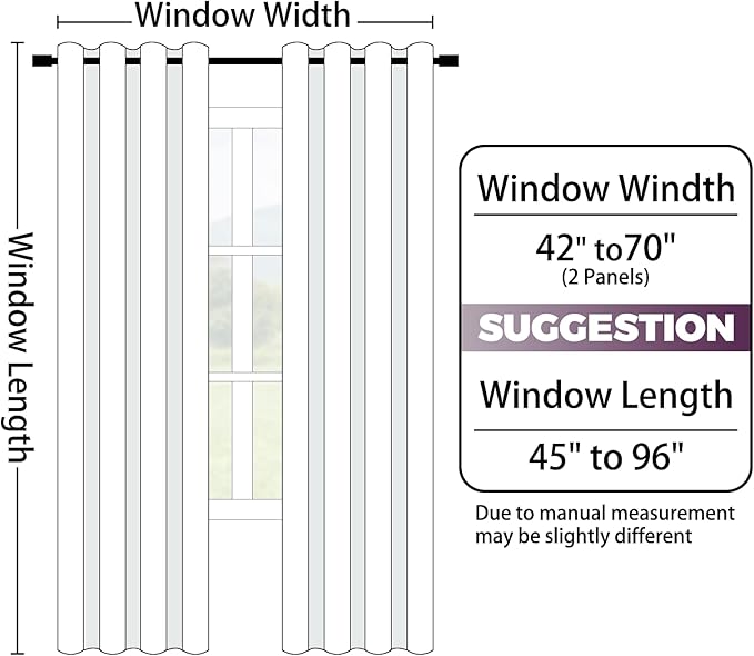 Yakamok 100% Blackout Curtains 63 Inch Length 2 Layers,Purple Curtains for Bedroom Ombre Room Darkening Grommet Gradient Drapes, Light Blocking Thermal Insulated Window Curtains for Living Room