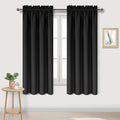 DWCN Blackout Curtains for Bedroom - Thermal Insulated Privacy Energy Saving Rod Pocket Drapes for Living Room, W 38 x L 63 Inch, Black, Set of 2