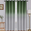 SimpleHome Ombre Room Darkening Curtains for Living Room, Light Blocking Sage Green to Grey White Thick Thermal Insulated Grommet Window Curtains Drapes for Bedroom, 2 Panels, 52x84 inches Length