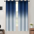 SimpleHome Ombre Room Darkening Curtains for Living Room, Light Blocking Gradient Blue to Grey White Thick Thermal Insulated Grommet Window Curtains/Drapes for Bedroom, 2 Panels, 42x63 inches Length