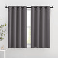 NICETOWN Blackout Curtains for Bedroom - Triple Weave Grommet Top Thermal Insulated Window Treatment Light Blocking Panels for Kitchen/Kids Room, Grey, W46 x L54, Set of 2
