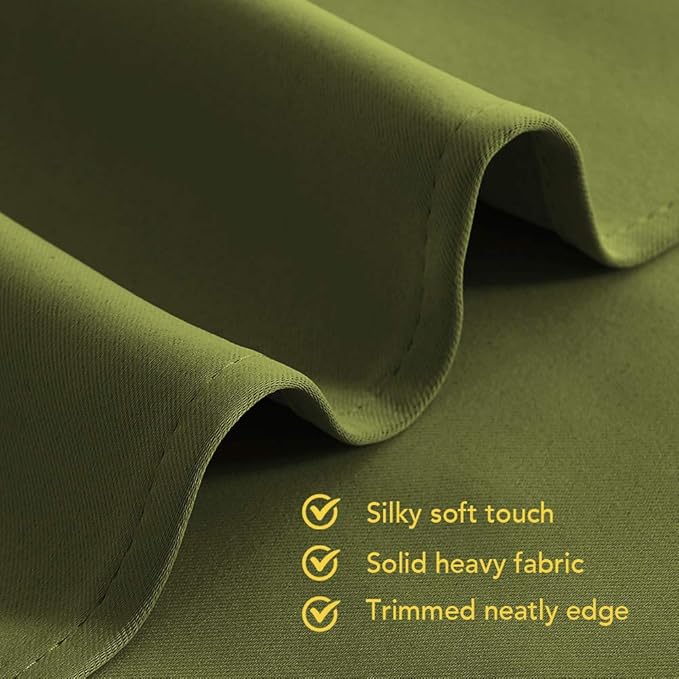 NICETOWN Blackout Curtain Panels for Bedroom, 2 Panels, W42 x L60 inches, Olive Green, Thermal Insulated Grommet Top Blackout Draperies and Drapes