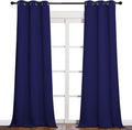 NICETOWN Window Drapes Long Curtains - Living Room Panels Grommet Top Window Treatment for Hall & Guest Room (Navy Blue, 42 inches Wide x 90 inches Long, 2 Pieces)