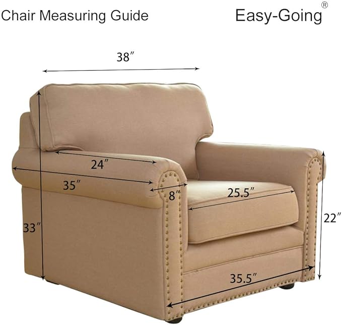Easy-Going Chair Sofa Slipcover Reversible Sofa Cover Water Resistant Couch Cover Furniture Protector Cover with Elastic Straps for Pets Kids Children Dog Cat (Chair, Navy/Navy)
