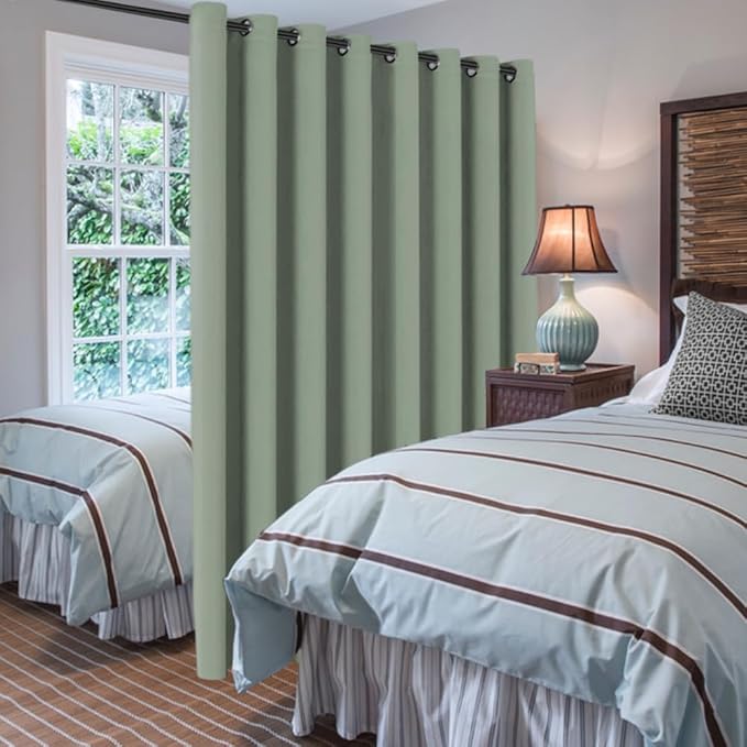 H.VERSAILTEX Blackout Patio Curtains 100 x 108 Inches for Sliding Door Extral Wide Blackout Curtain Panels Thermal Insulated Room Divider - Grommet Top, 9' Tall by 8.5' Wide - Cyan
