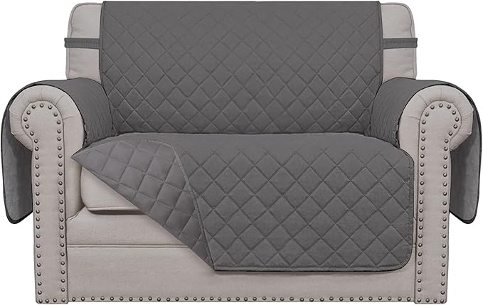 Easy-Going Oversized Chair Sofa Slipcover Reversible Sofa Cover Water Resistant Couch Cover Furniture Protector Cover with Elastic Straps for Pets Dog (Oversized Chair, Gray/Gray)