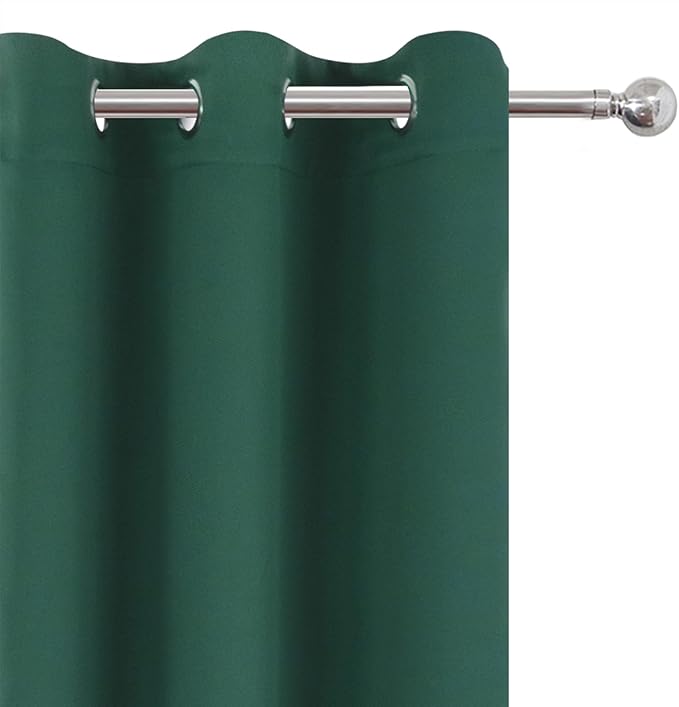 LEMOMO Blackout Curtains 52 x 120 Inch Long Dark Green Curtains Set of 2 Panels Room Darkening Curtains for Bedroom and Living Room