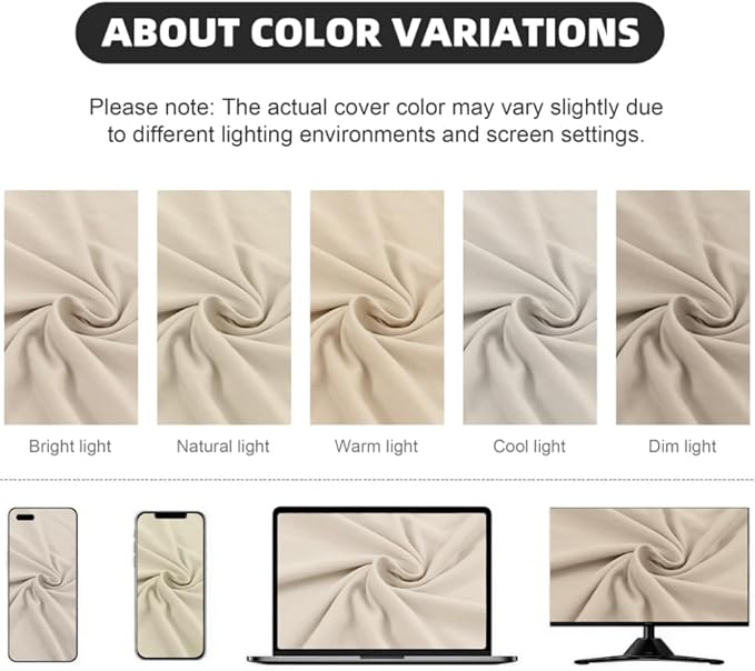 8Pcs Outdoor Cushion Covers, Patio Cushion Covers,Stretch Elastic Slipcovers, Replacement Washable & Reusable Furniture Protector for Patio Couch (Beige,Cover Only)