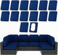 hyha 14Pcs Patio Cushion Covers, Stretch Outdoor Couch Cushion Covers Replacement, Washable Outdoor Chair/Sofa Slipcovers for Patio Furniture Cushions Protector with Elastic Bottom(Navy,Cover Only)