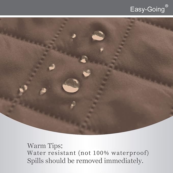Easy-Going Recliner Chair Slipcover Reversible Sofa Cover Water Resistant Couch Cover Furniture Protector with Elastic Straps for Pets Dog (Recliner 22 inch, Brown/Beige)