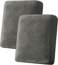 Couch Cover Stretch Velvet Sofa Cushion Cover 2-Piece - Elastic Washable Slipcover for Seat or Backrest, Couch Seat Covers for Sofas (Grey)