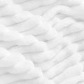 Twin Size Fleece Blanket – White, 60x80 Inches, 3D Ribbed Jacquard