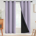 SimpleHome 100% Blackout Curtains for Bedroom,Thermal Insulated Lilac Grommet Window Drapes Room Darkening Curtains for Living Room with Black Back,42 x 72 Inch,2 Panels