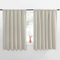 NICETOWN Blackout Curtains for Living Curtains, Room Darkening Window Curtain Panels, Easy-Care Solid Thermal Insulated Draperies/Drapes for Daughter Room (Natural, 2 Panels, 62 by 63)