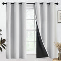 SimpleHome 100% Blackout Curtains for Bedroom,Thermal Insulated White Grommet Window Drapes Room Darkening Curtains for Living Room with Black Back,38 x 63 Inch,2 Panels