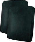 Leather Look Couch Cushion Covers Sofa Seat Slipcovers Sets Couches Furniture Protector for Sectional Armchair Loveseat Pets Kids Stretch Spandex Fabric (2 Cushion Sofa, Dark Green)