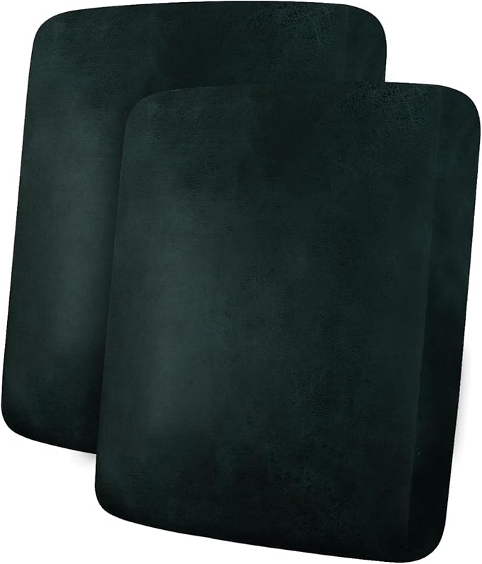 Leather Look Couch Cushion Covers Sofa Seat Slipcovers Sets Couches Furniture Protector for Sectional Armchair Loveseat Pets Kids Stretch Spandex Fabric (2 Cushion Sofa, Dark Green)