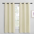 NICETOWN Kitchen Curtains for Decoration, Thermal Insulated Grommet Room Darkening Draperies/Panels for Laundry (Beige, 2 Panels, W42 x L68 inches)