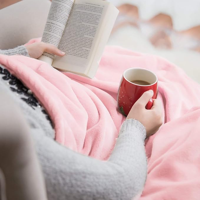 Bedsure GentleSoft Fleece Blankets Queen Size Pink - Valentines Blanket Soft Lightweight Plush Fuzzy Cozy Luxury Throw Microfiber 90x90 inches