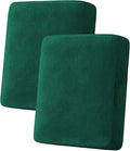 H.VERSAILTEX Velvet Stretch Couch Cushion Cover Plush Cushion Slipcover Cushion Furniture Protector for Seat Cushion Sofa Cover (2 Piece Medium Sofa Cushion Covers, Vintage Green)