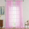 OVZME Sheer Light Pink Curtains 108 Inches Long 2 Panels Set, 59 Inch Extra Wide Lightweight Airy Light Pink Sheer Curtain for Living Room Bedroom, Filmy Voile Rod Pocket, 59Wx108L Inches