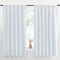 NICETOWN Bedroom Window Curtain Panels - Window Treatment Thermal Insulated Rod Pocket Room Darkening Curtains/Drapes for Patio Door (Greyish White, 2 Panels, 70 by 63)