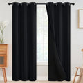 SimpleHome 100% Blackout Curtains for Bedroom,Thermal Insulated Grommet Window Drapes Room Darkening Black Curtains for Living Room with Black Back,42 x 84 Inch,2 Panels