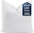 Utopia Bedding Throw Pillows (Set of 1, White) – 20 x 20 Inches Down Alternative Pillows for Bed, Sofa, and Couch - Fluffy Decorative Stuffer Pillow for Indoors & Outdoors