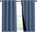 NICETOWN Stone Blue 100% Blackout Curtains 54 inches Long, Thermal Insulated Full Blackout 2-Layer Lined Drapes, Energy Efficiency Window Draperies for Boy's Room (2 Panels, 46-inch W)