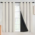 SimpleHome 100% Blackout Curtains for Bedroom,Thermal Insulated Cream Grommet Window Drapes Room Darkening Curtains for Living Room with Black Back,52 x 54 Inch,2 Panels