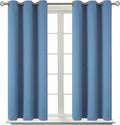 BGment Blackout Curtains for Bedroom - Grommet Thermal Insulated Room Darkening Curtains for Living Room, Set of 2 Panels (38 x 45 Inch, Faded Denim)