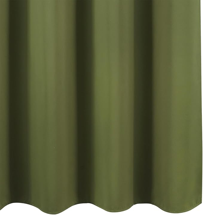 LEMOMO Olive Green Thermal Blackout Curtains/42 x 72 Inch/Set of 2 Panels Room Darkening Curtains for Bedroom