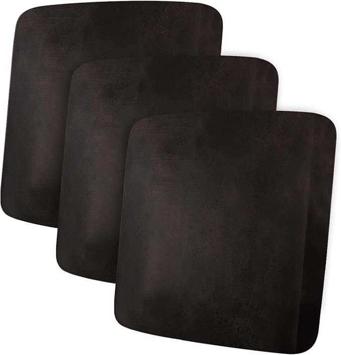 Leather Look Couch Cushion Covers Sofa Seat Slipcovers Sets Couches Furniture Protector for Sectional Armchair Loveseat Pets Kids Stretch Spandex Fabric (3 Cushion Sofa, Chocolate)