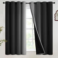 SimpleHome Black Ombre 100% Blackout Curtains for Bedroom 54 Inches Long, Room Darkening Thermal Insulated Grommet Curtains for Living Room, 2 Panels, 52x54 inches Length