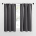 NICETOWN Grey Window Curtains for Bedroom - Home Decoration Thermal Insulated Rod Pocket Blackout Blinds & Drapes for Small Windows (Gray, 2 Panels, W29 x L50 -Inch)