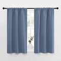 NICETOWN RV Blackout Curtains for Camper Windows, Short Blackout Curtains & Drapes, Thermal Insulated Blackout Curtain Panels for Kids Room, Play Room (Stone Blue, 29" Wide by 40" Long, 2 PCs)