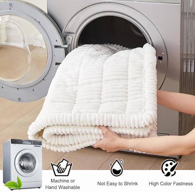 Couch Cover for Dogs Washable, Fuzzy Pet Couch Covers for 3 Cushion Sofa Pet Friendly, Non Slip Sofa Cover (White, 35" x 63"/90 x 160cm)