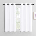 NICETOWN White Lightweight Fabric Curtain Panels, 48 inch Length, Non-Blackout Window Drapes for Bedroom & Dining Room (Set of 2, 42" W x 48" L)