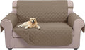 U-NICE HOME Loveseat Sofa Cover Reversible Couch Cover for Dogs with Elastic Straps Water Resistant Furniture Protector for Pets Couch Cover for 2 Cushion Couch (Loveseat, Taupe/Taupe)