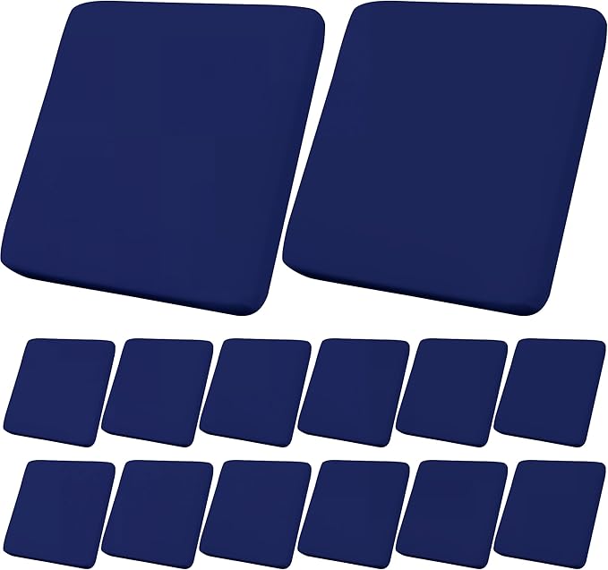 14Pcs Outdoor Cushion Covers, Patio Cushion Covers,Stretch Elastic Slipcovers, Replacement Washable & Reusable Furniture Protector for Patio Couch (Lake Blue,Cover Only)