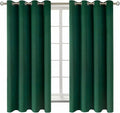 BGment Blackout Curtains - Grommet Thermal Insulated Room Darkening Bedroom and Living Room Curtains, Set of 2 Decorative Curtain Panels (52 x 63 Inch, Emerald Green)