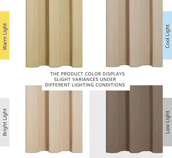 NICETOWN Room Darkening Curtain Panels for Cafe, Thermal Insulated Grommet Room Darkening Draperies/Drapes for Window (Biscotti Beige, 2 Panels, W34 x L45 inch)