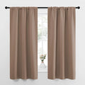 NICETOWN Kitchen Window Blackout Curtains - Window Treatment Thermal Insulated Rod Pocket Small Blackout Draperies/Drapes for Bedroom/Kitchen (Cappuccino, Set of 2, 34 in x 63 in (W x L))