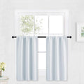 RYB HOME Kitchen Curtains Over Sink 36 inch Length, Rod Pocket Summer Light UV Blocking Energy Efficient, Cabinet Shelf Cupboard Coverings, Width 29 by Length 36, Greyish White, 2 Panels