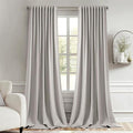 MIULEE Stone Back Tab Blackout Curtains 102 Inch Long 2 Panels Set for Bedroom, Rod Pocket/Pinch Pleated Thermal Insulated Living Room Darkening Light Blocking Floor to Ceiling Drapes