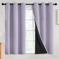 SimpleHome 100% Blackout Curtains for Bedroom,Thermal Insulated Lilac Grommet Window Drapes Room Darkening Curtains for Living Room with Black Back,42 x 54 Inch,2 Panels