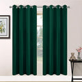 Yakamok Light Blocking Blackout Curtains， Thermal Insulated Room Darkening Drapes for Bedroom, Solid Grommet Top Window Curtains, 52x72 Inch, Dark Green, 2 Panels