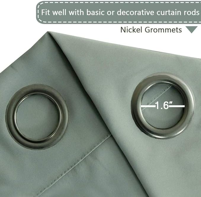 H.VERSAILTEX Blackout Patio Curtains 100 x 96 Inches for Sliding Door Extral Wide Blackout Curtain Panels Thermal Insulated Room Divider - Grommet Top, 8' Tall by 8.5' Wide - Light Sage